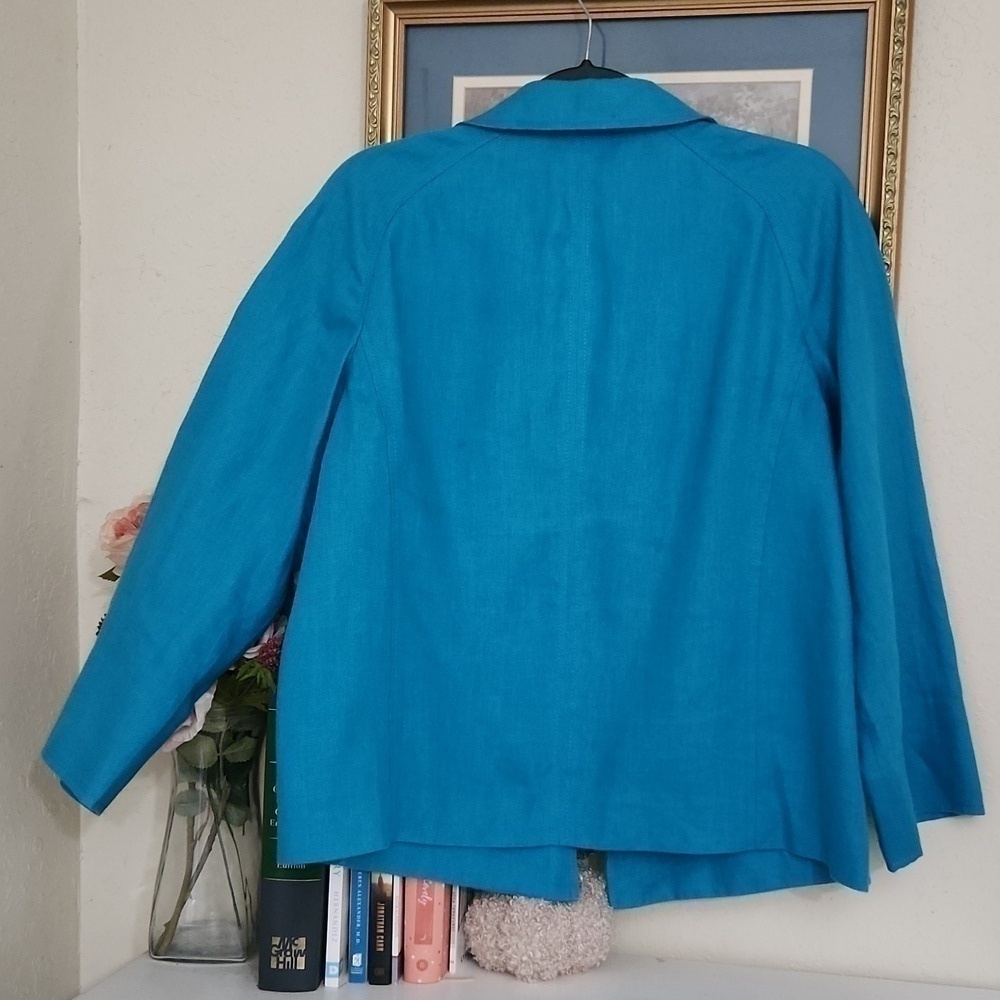 100% Irish Linen Talbots Blazer Jacket Contemporary Career Office Formal Dressy - Picture 10 of 16